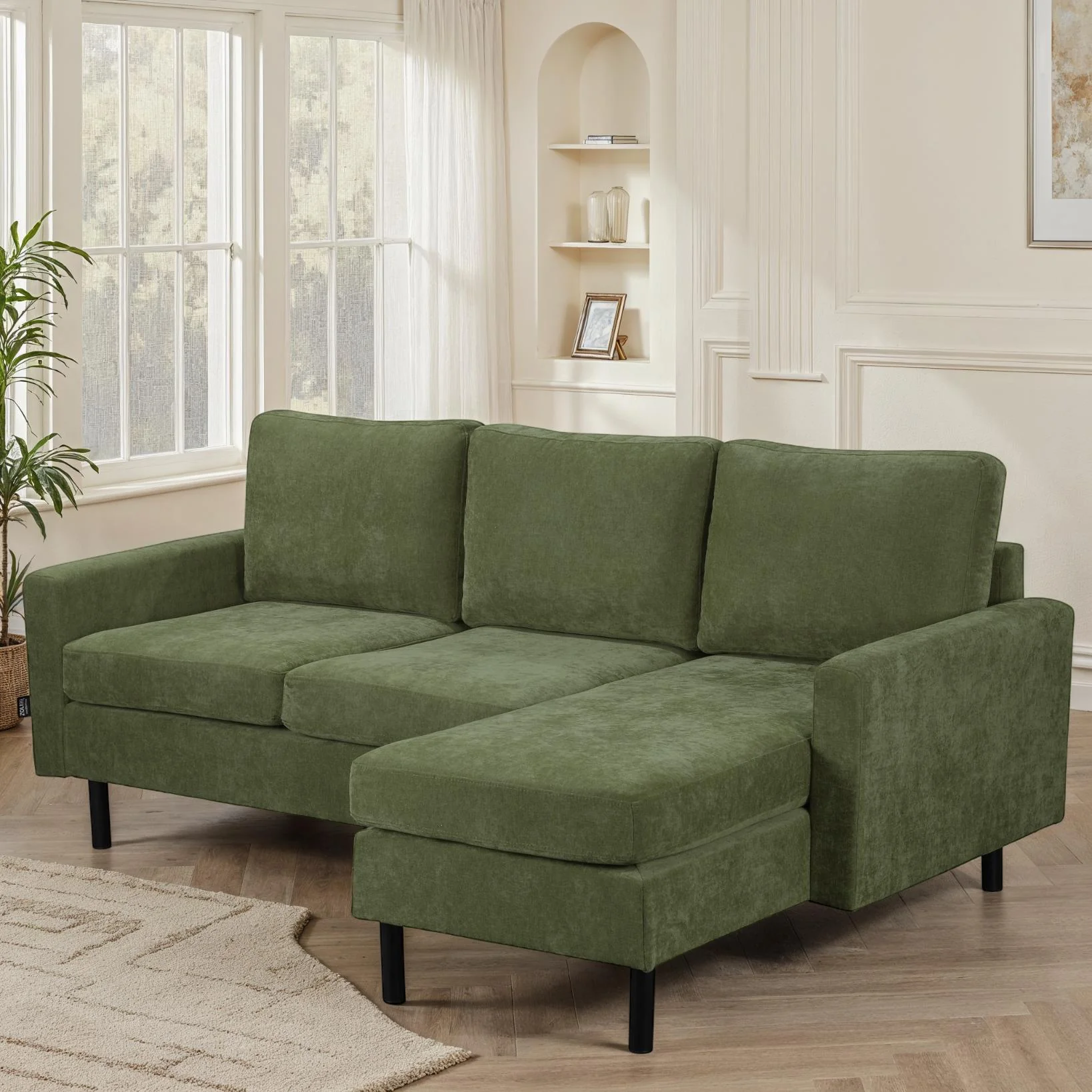 Canapé d'angle compact 3 places 200x135x80cm réversible - RIB - Image 12