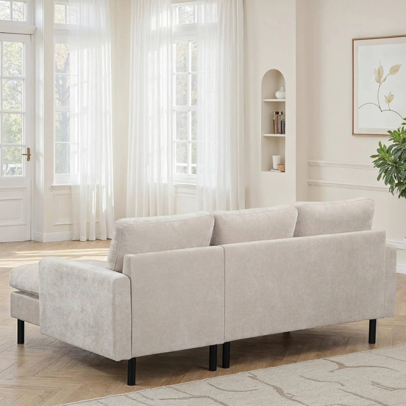 Canapé d'angle compact 3 places 200x135x80cm réversible - RIB - Image 5