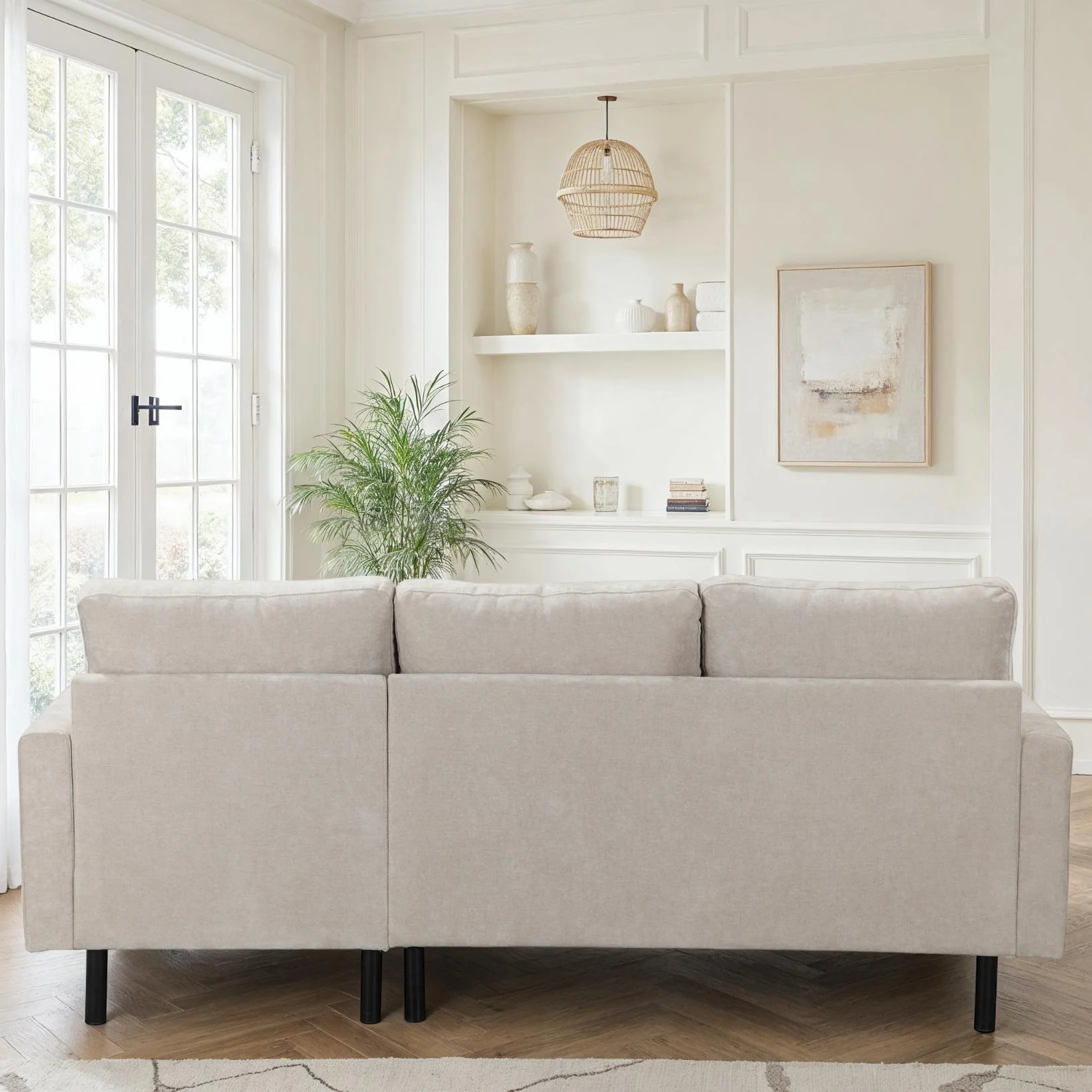 Canapé d'angle compact 3 places 200x135x80cm réversible - RIB - Image 6