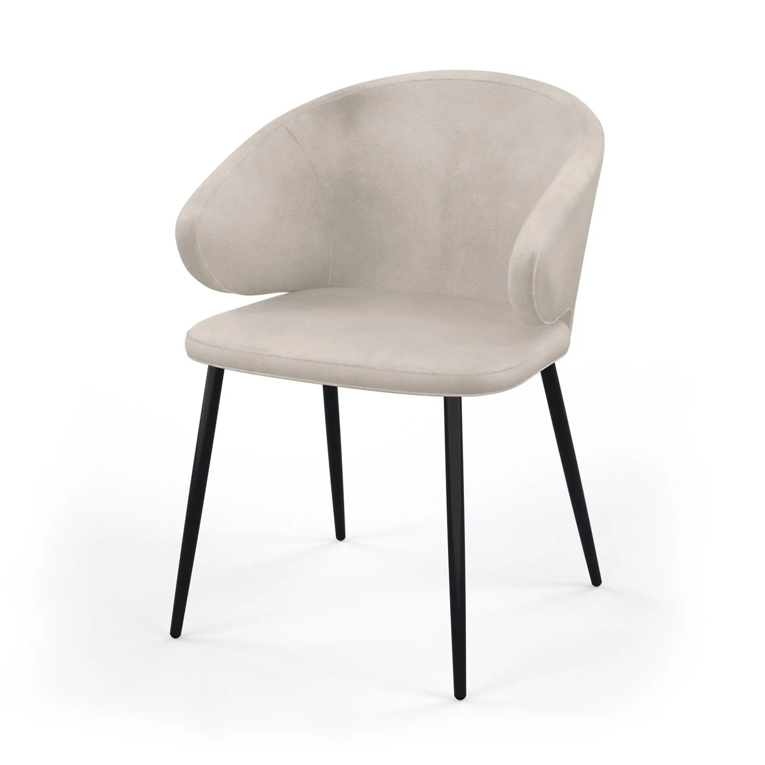 Chaise en tissu pieds noirs, 60x50xH80 cm - FIDJI - Image 13