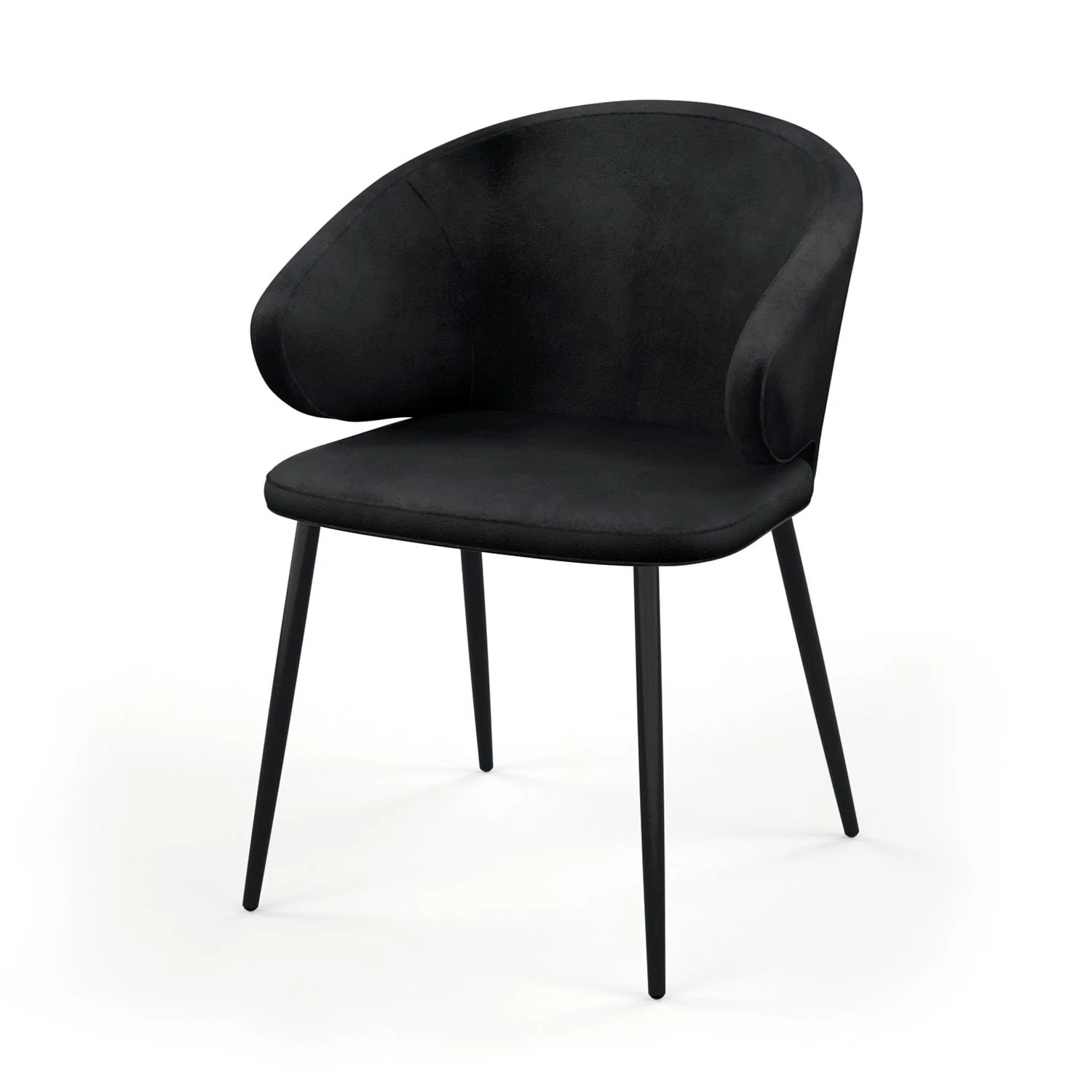Chaise en tissu pieds noirs, 60x50xH80 cm - FIDJI - Image 7