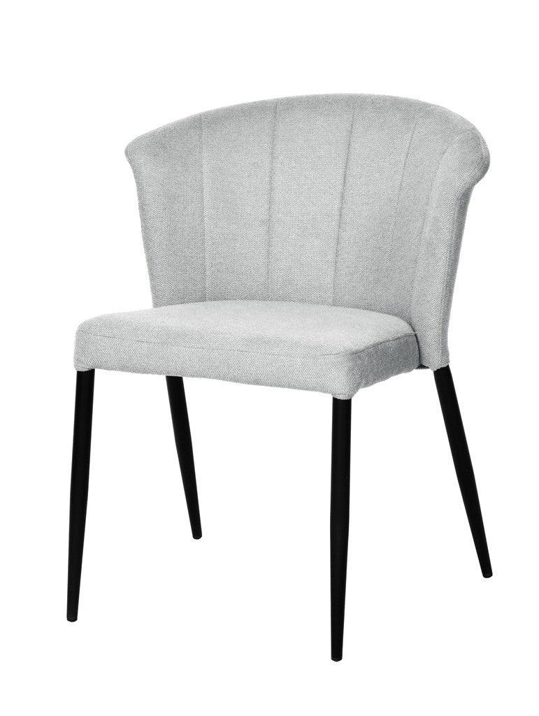 Chaise Nils tissu prémium chiné doux et métal noir- empilable - Image 27
