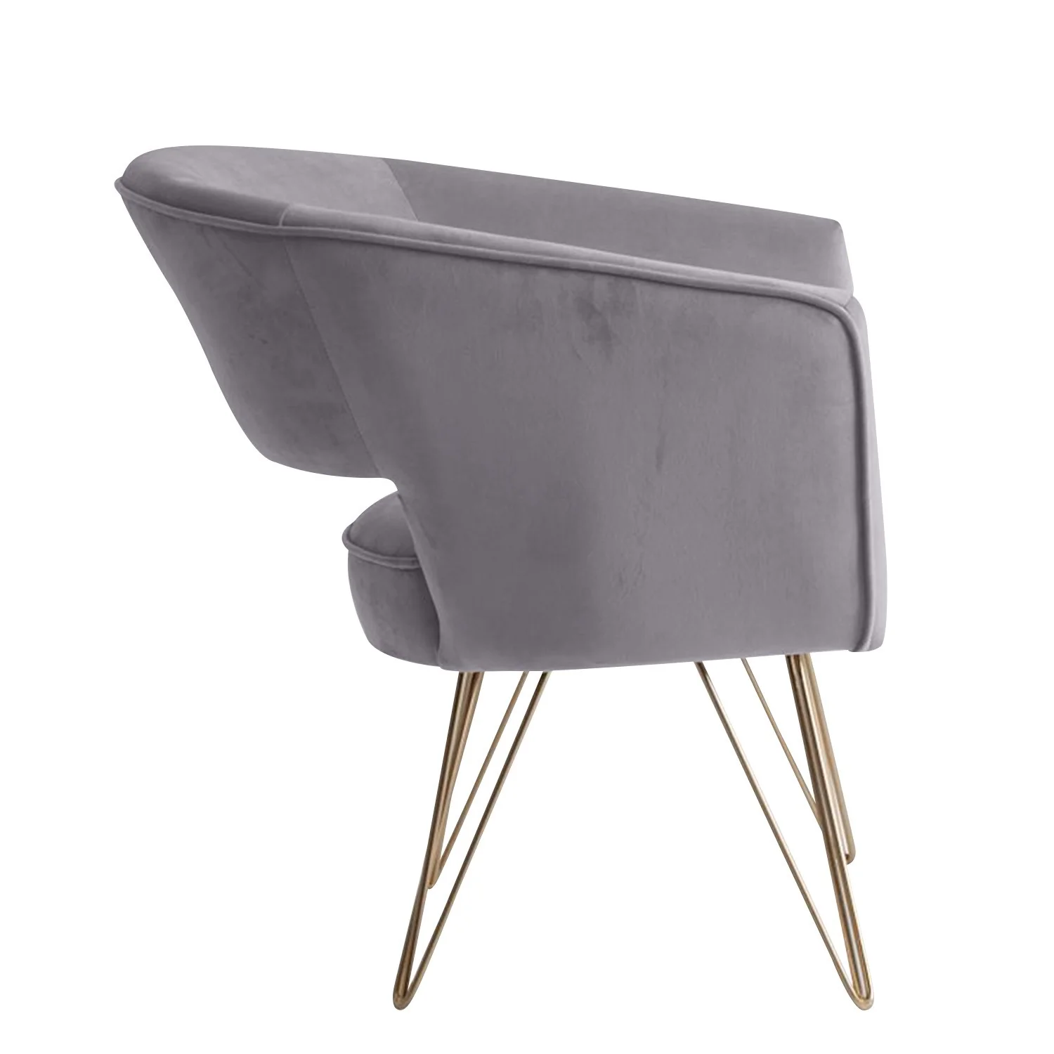Fauteuil d'appoint en velours anti tache pieds dorés-Mazio - Image 25