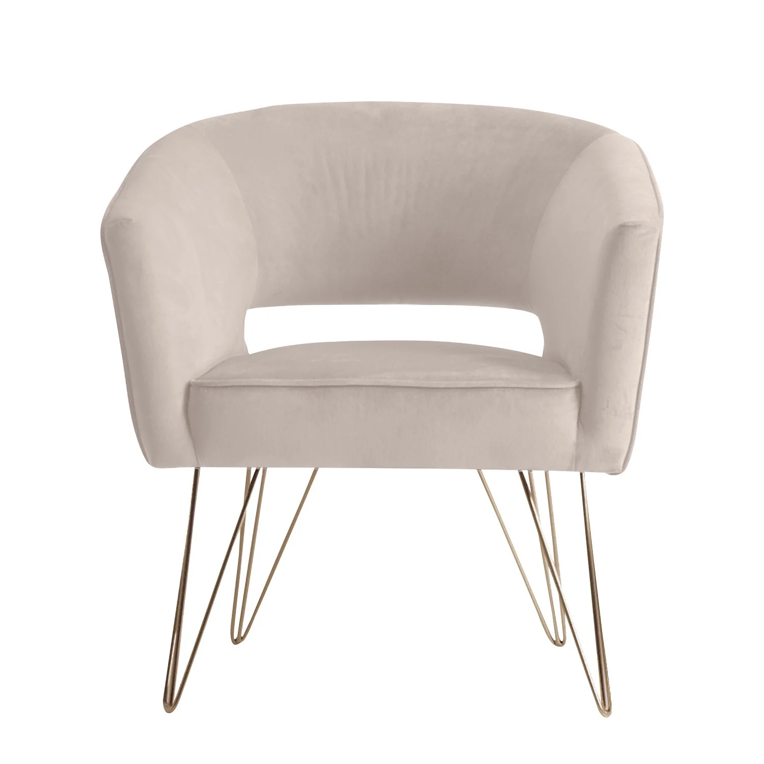 Fauteuil d'appoint en velours anti tache pieds dorés-Mazio - Image 32