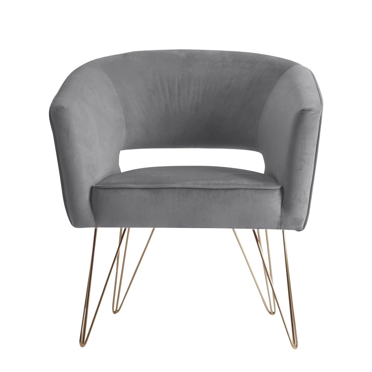 Fauteuil d'appoint en velours anti tache pieds dorés-Mazio - Image 33