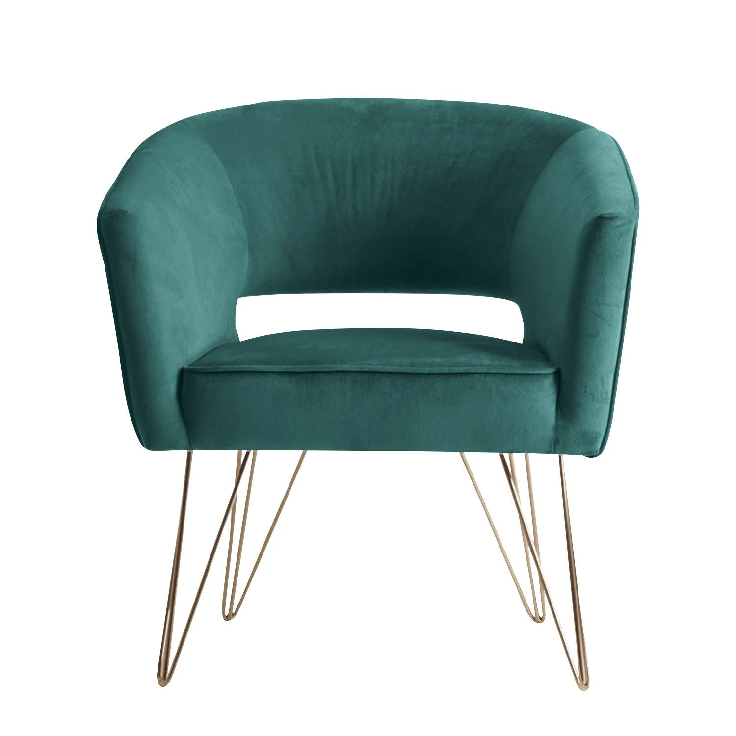 Fauteuil d'appoint en velours anti tache pieds dorés-Mazio - Image 34