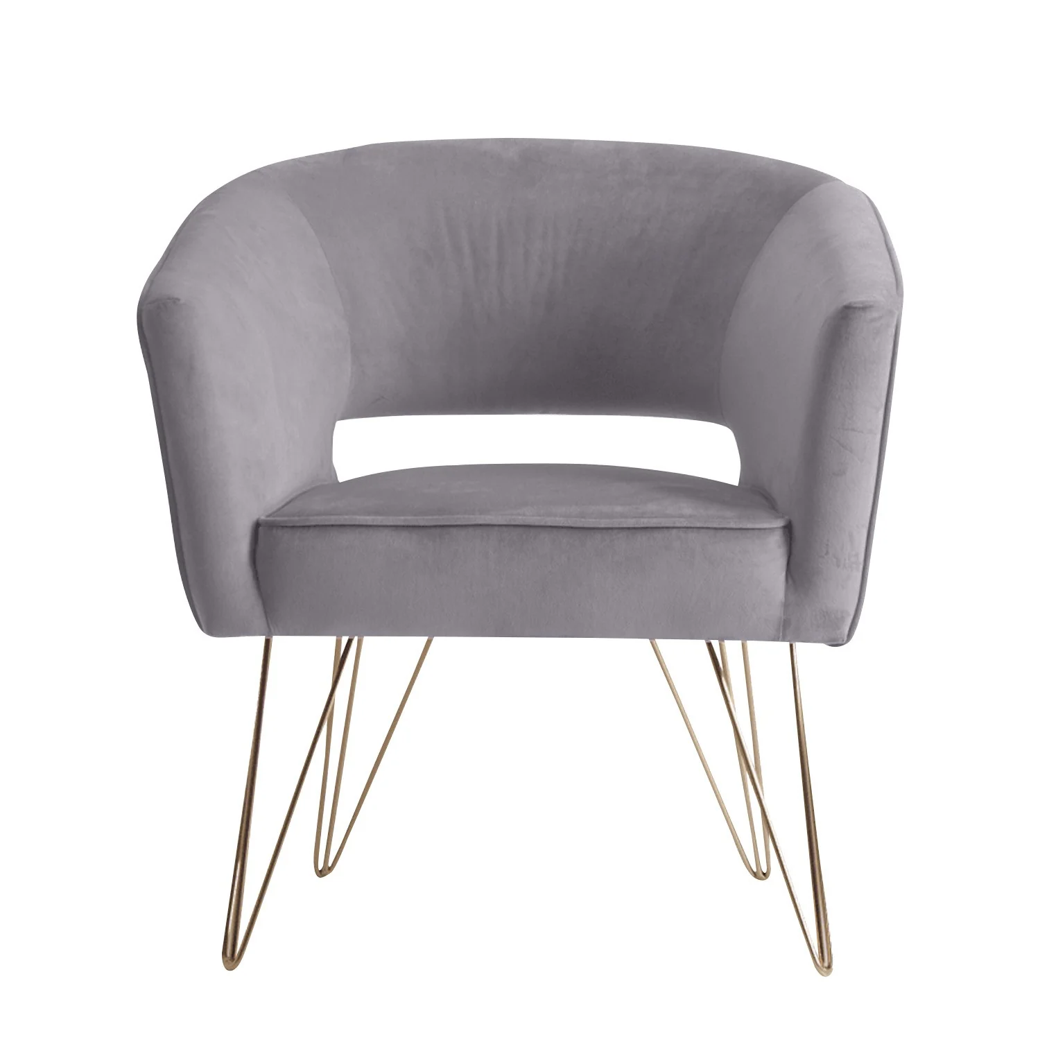 Fauteuil d'appoint en velours anti tache pieds dorés-Mazio - Image 35