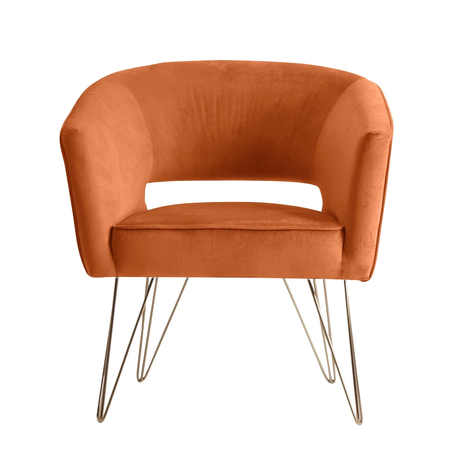 Fauteuil d'appoint en velours anti tache pieds dorés-Mazio - Image 36