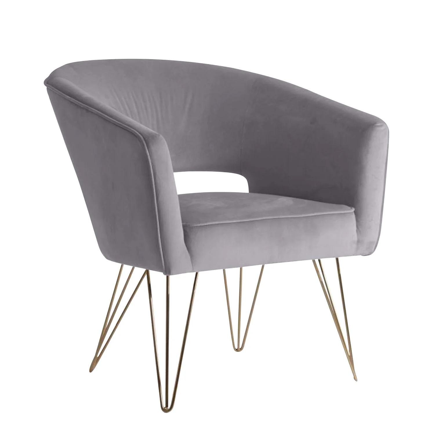 Fauteuil d'appoint en velours anti tache pieds dorés-Mazio - Image 40