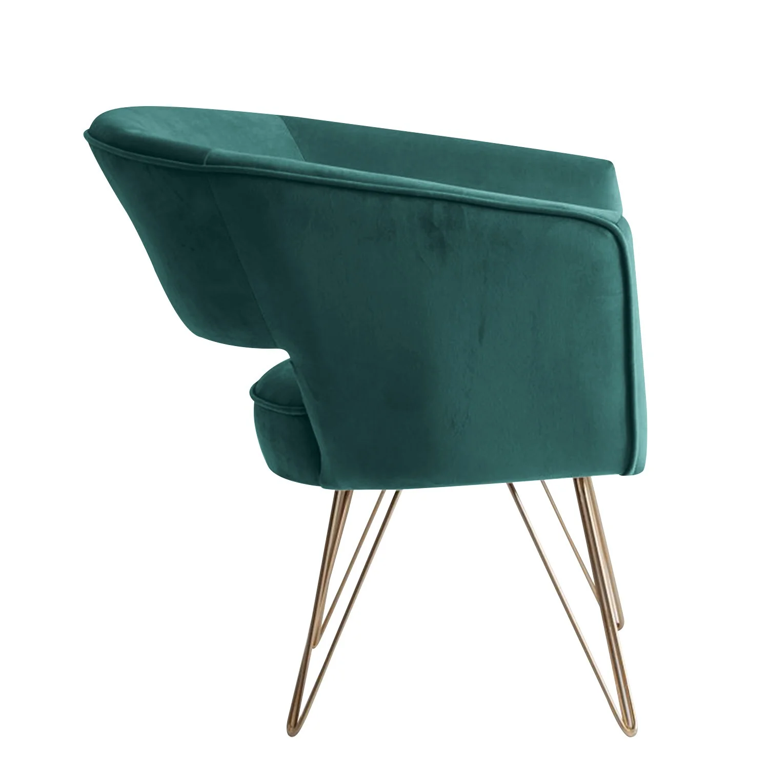 Fauteuil d'appoint en velours anti tache pieds dorés-Mazio - Image 44