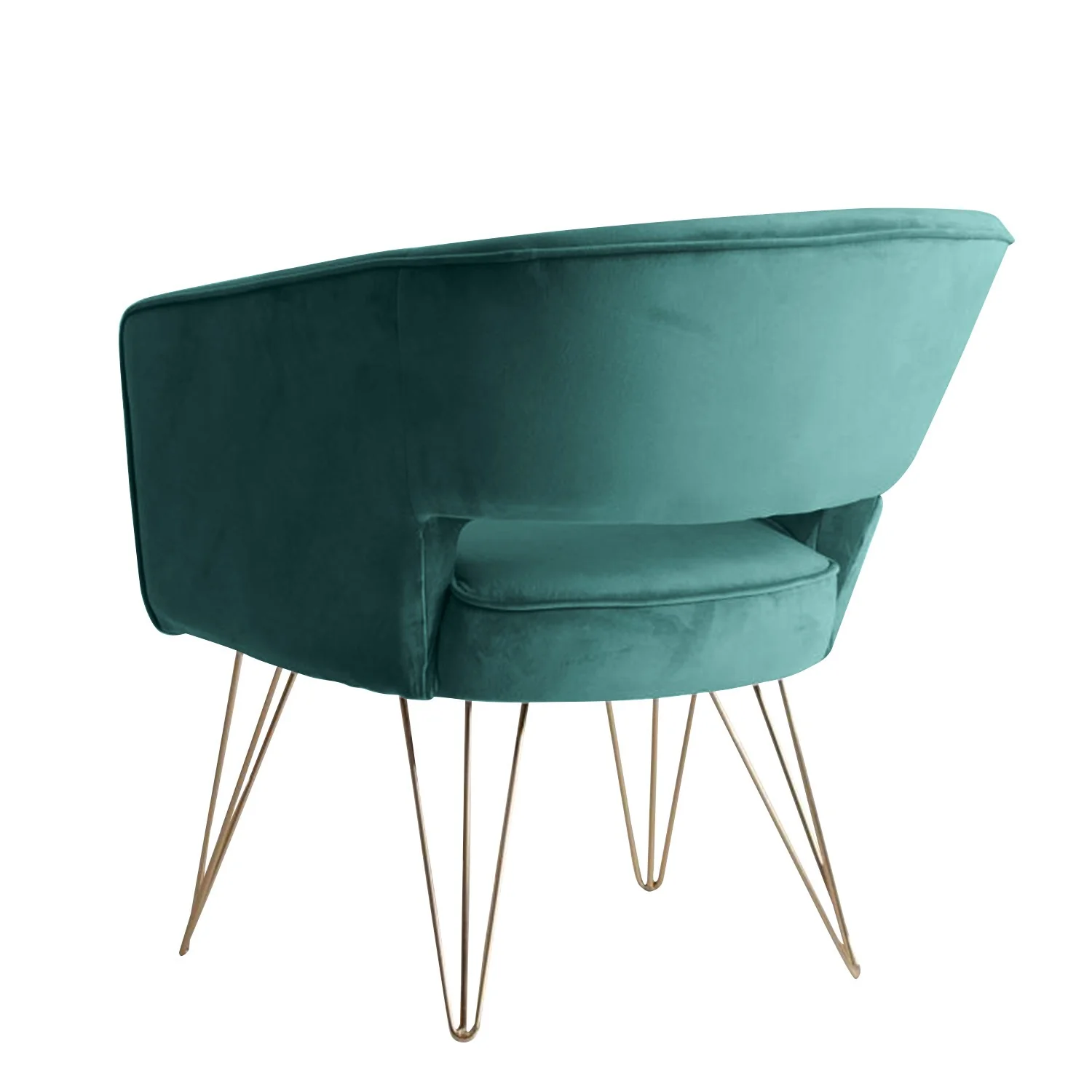 Fauteuil d'appoint en velours anti tache pieds dorés-Mazio - Image 49