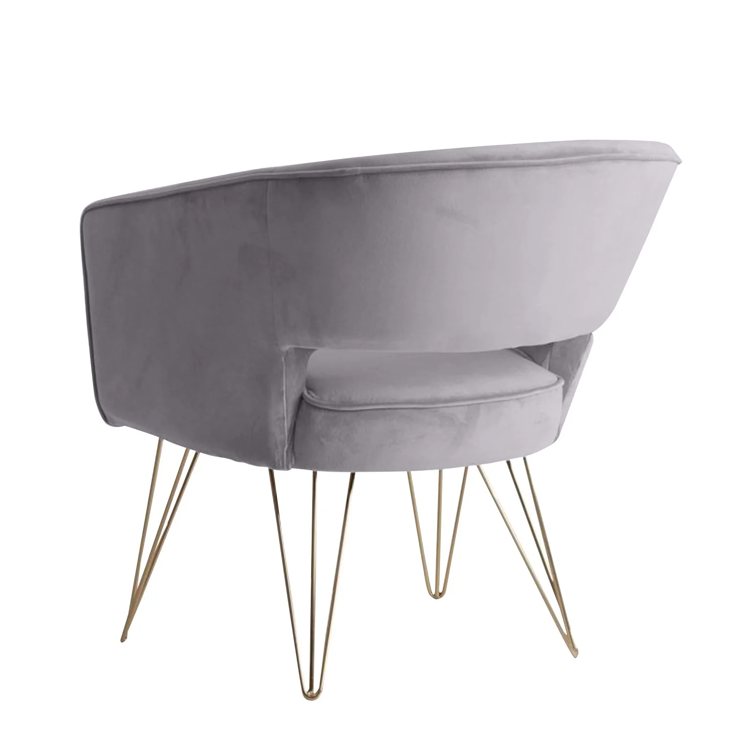 Fauteuil d'appoint en velours anti tache pieds dorés-Mazio - Image 50