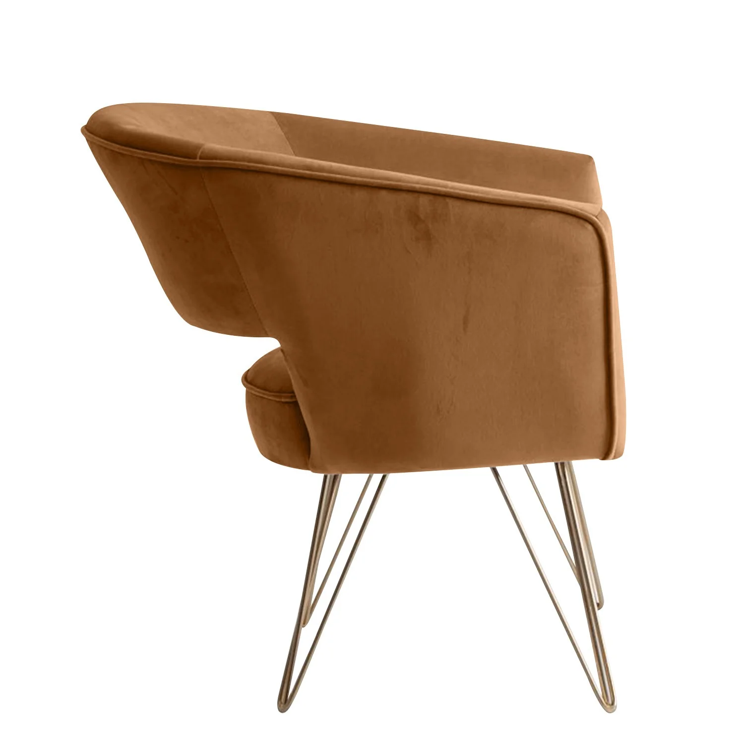 Fauteuil d'appoint en velours anti tache pieds dorés-Mazio - Image 69