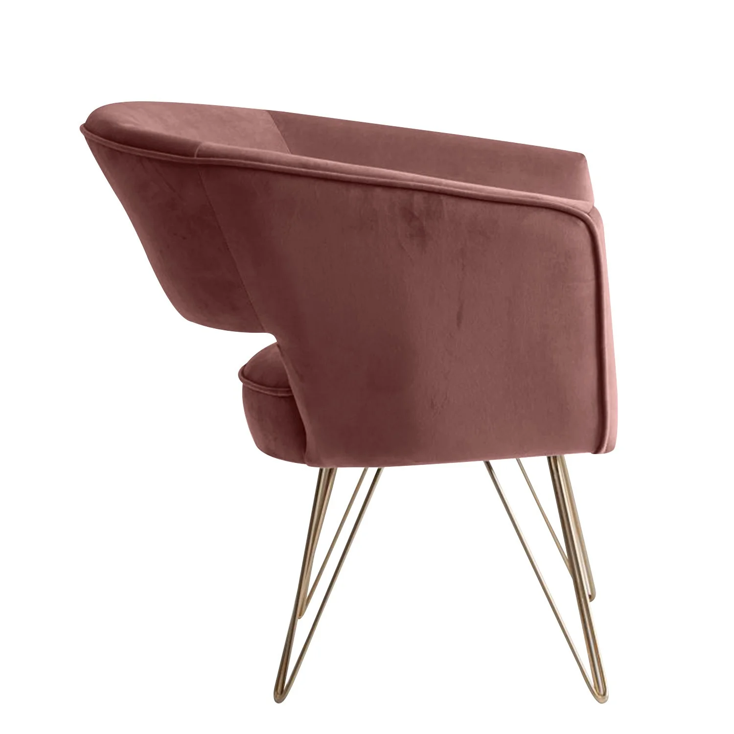 Fauteuil d'appoint en velours anti tache pieds dorés-Mazio - Image 70