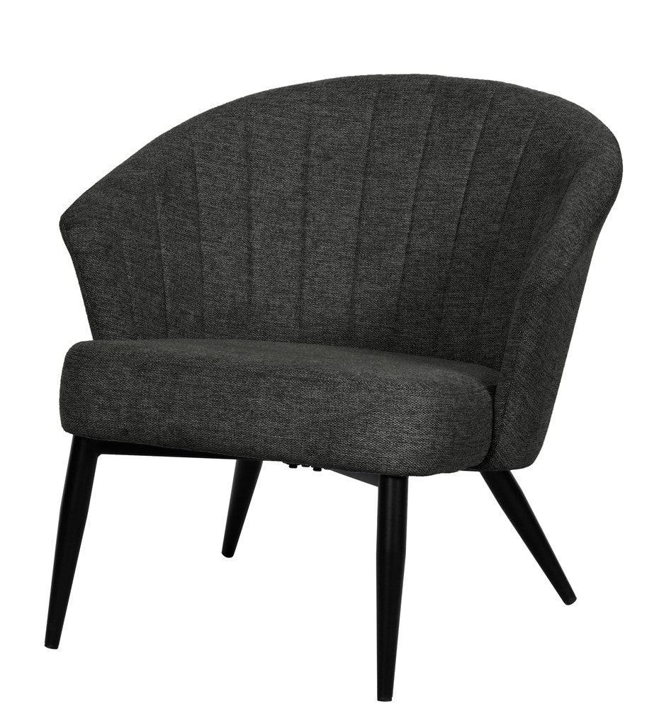 Fauteuil d'appoint Nils tissu chiné doux avec pieds noirs - Image 20
