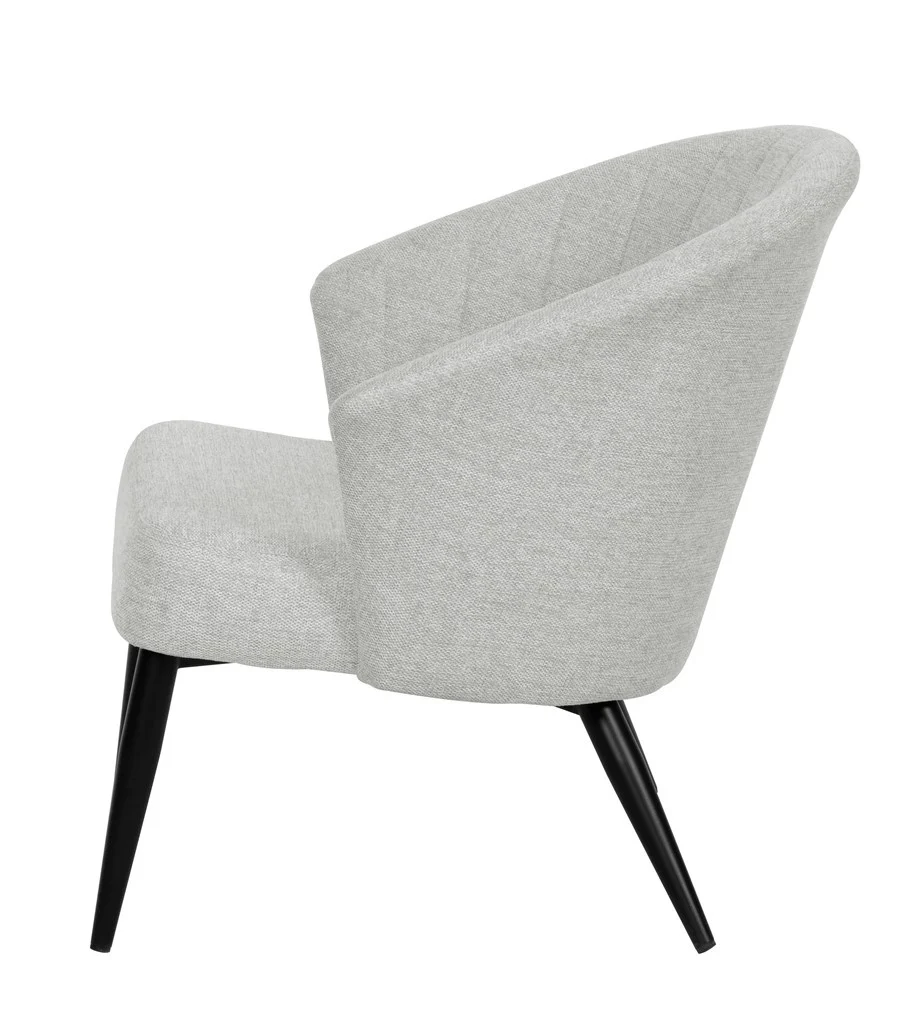 Fauteuil d'appoint Nils tissu chiné doux avec pieds noirs - Image 28