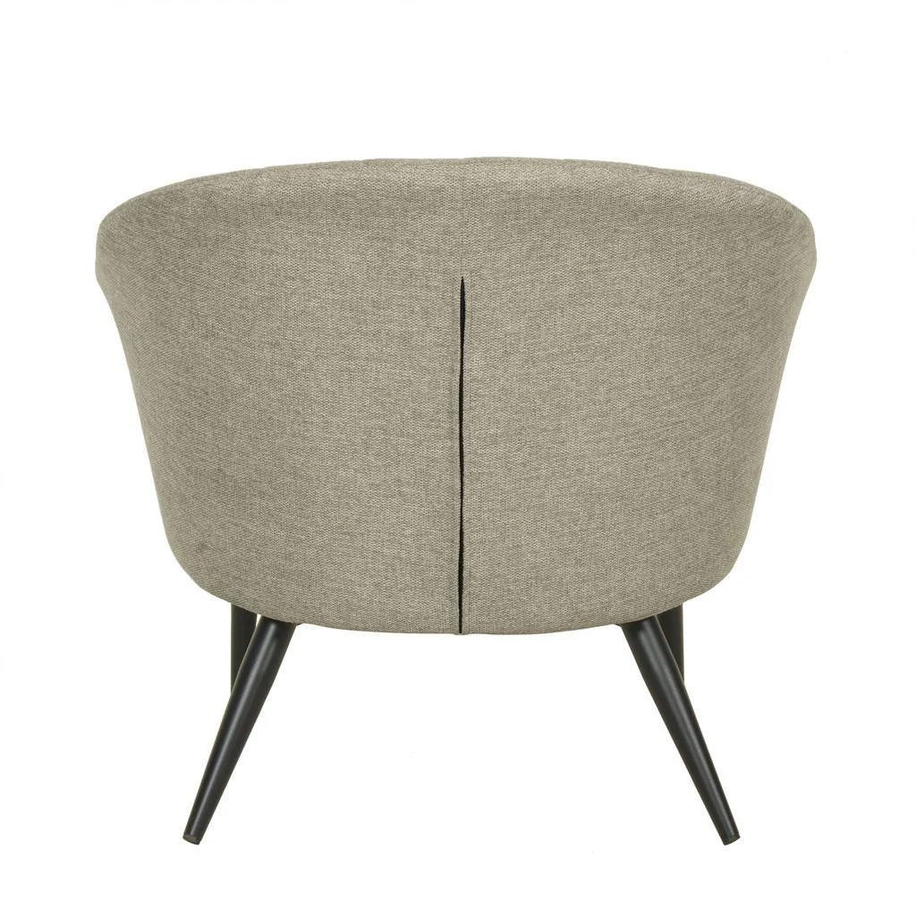 Fauteuil d'appoint Nils tissu chiné doux avec pieds noirs - Image 6