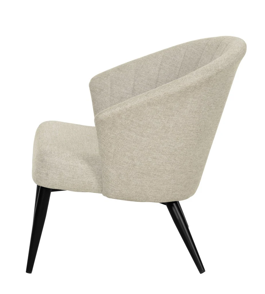 Fauteuil d'appoint Nils tissu chiné doux avec pieds noirs - Image 9