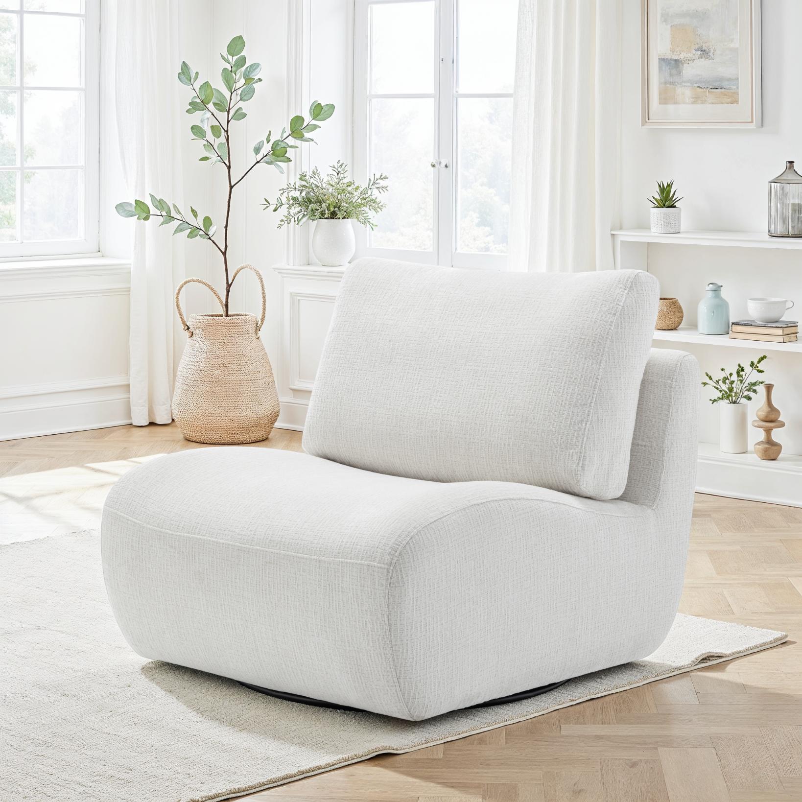 Fauteuil pivotant en tissu anti tache, 81x94xH82CM - CHARLIE - Image 3