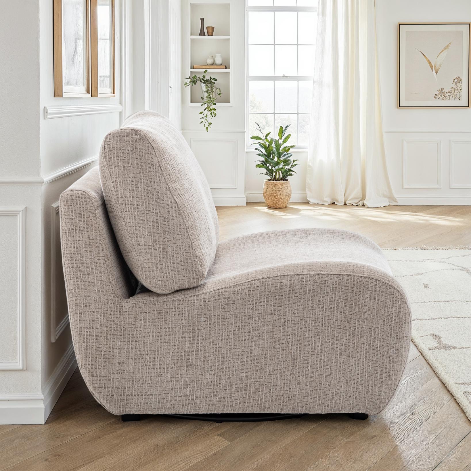 Fauteuil pivotant en tissu anti tache, 81x94xH82CM - CHARLIE - Image 8