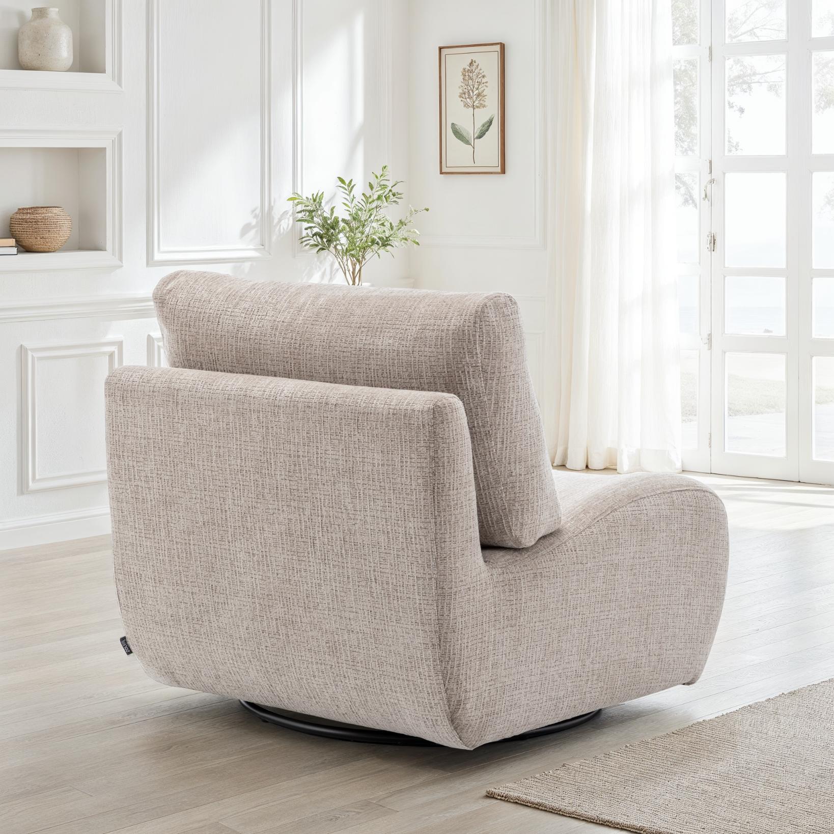 Fauteuil pivotant en tissu anti tache, 81x94xH82CM - CHARLIE - Image 9
