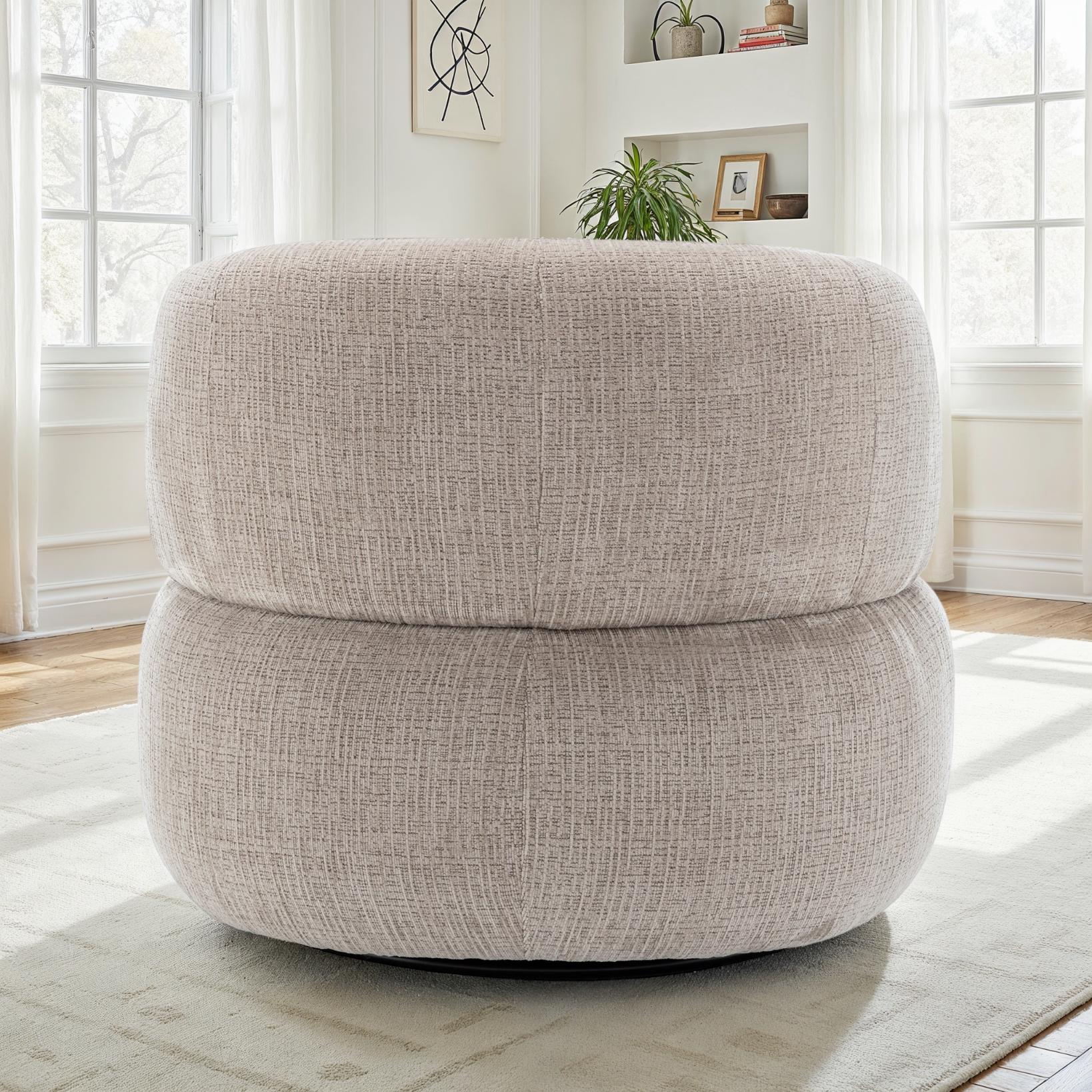 Fauteuil pivotant en tissu anti tache, 82x85xH75CM - ORLANE - Image 11