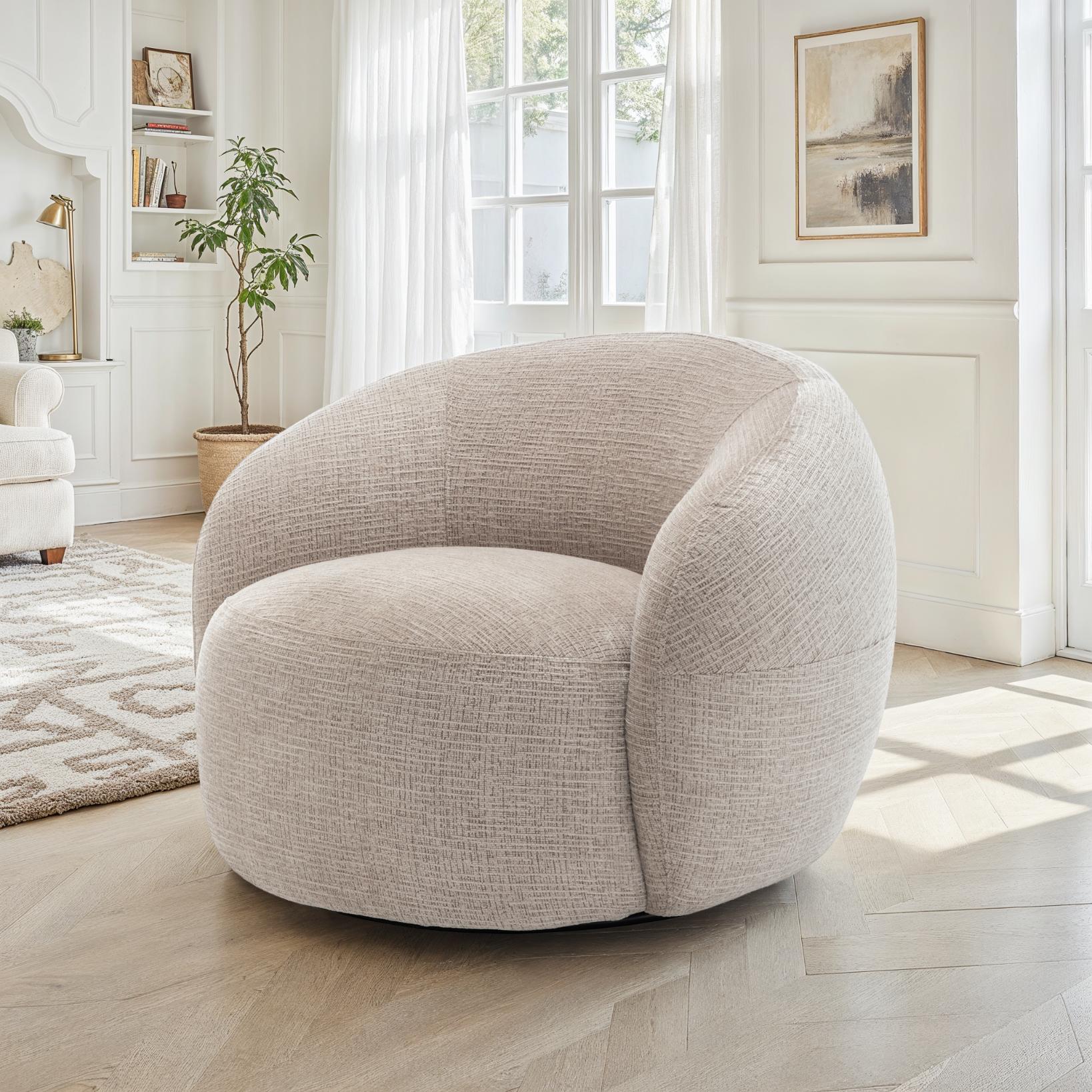 Fauteuil pivotant en tissu anti tache, 89x91xH72CM - INERA - Image 11