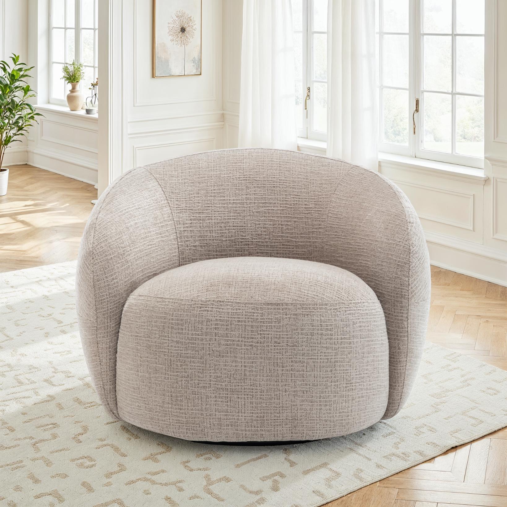 Fauteuil pivotant en tissu anti tache, 89x91xH72CM - INERA - Image 8