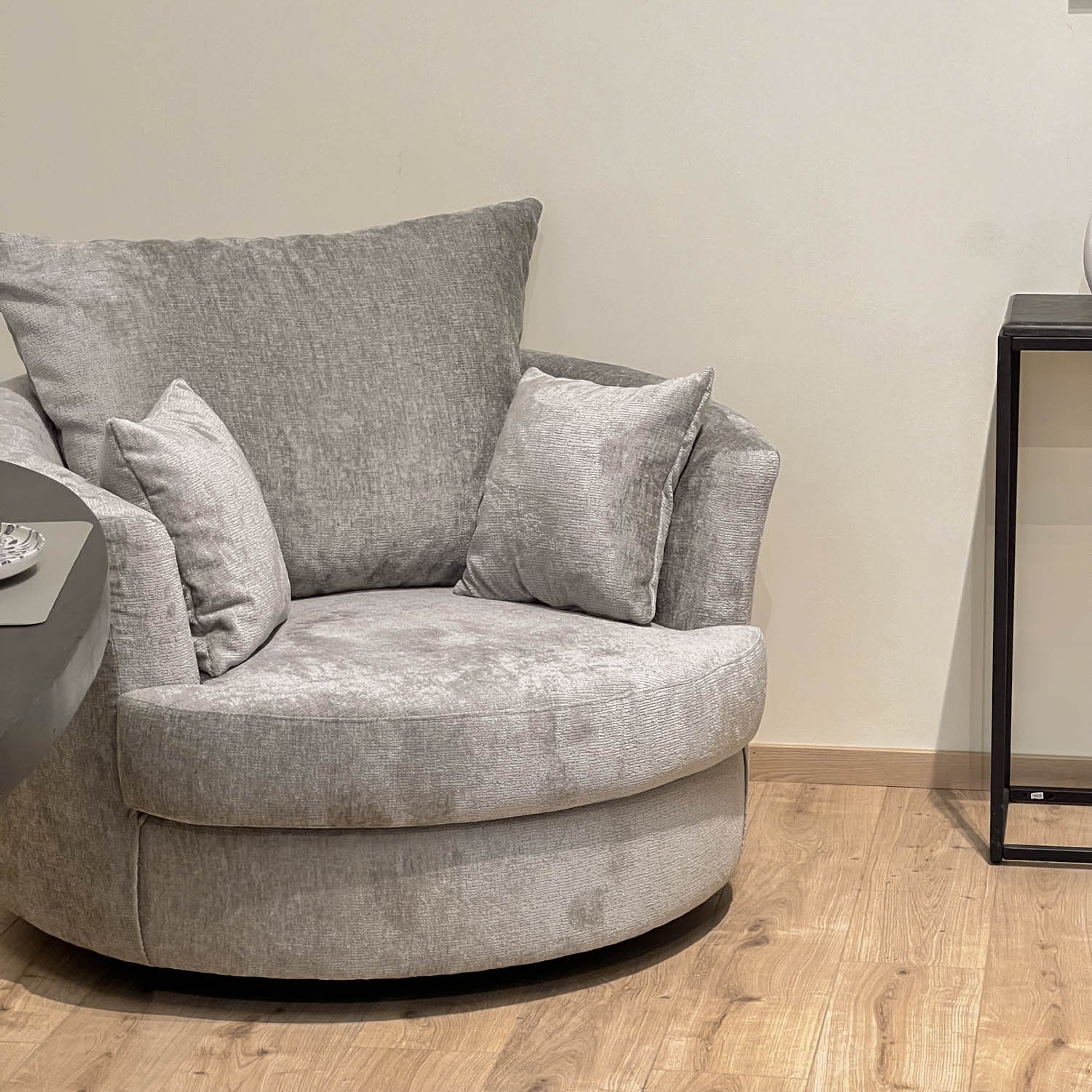 Fauteuil pivotant en velours, D113xH94CM - OLIVIA - Image 13