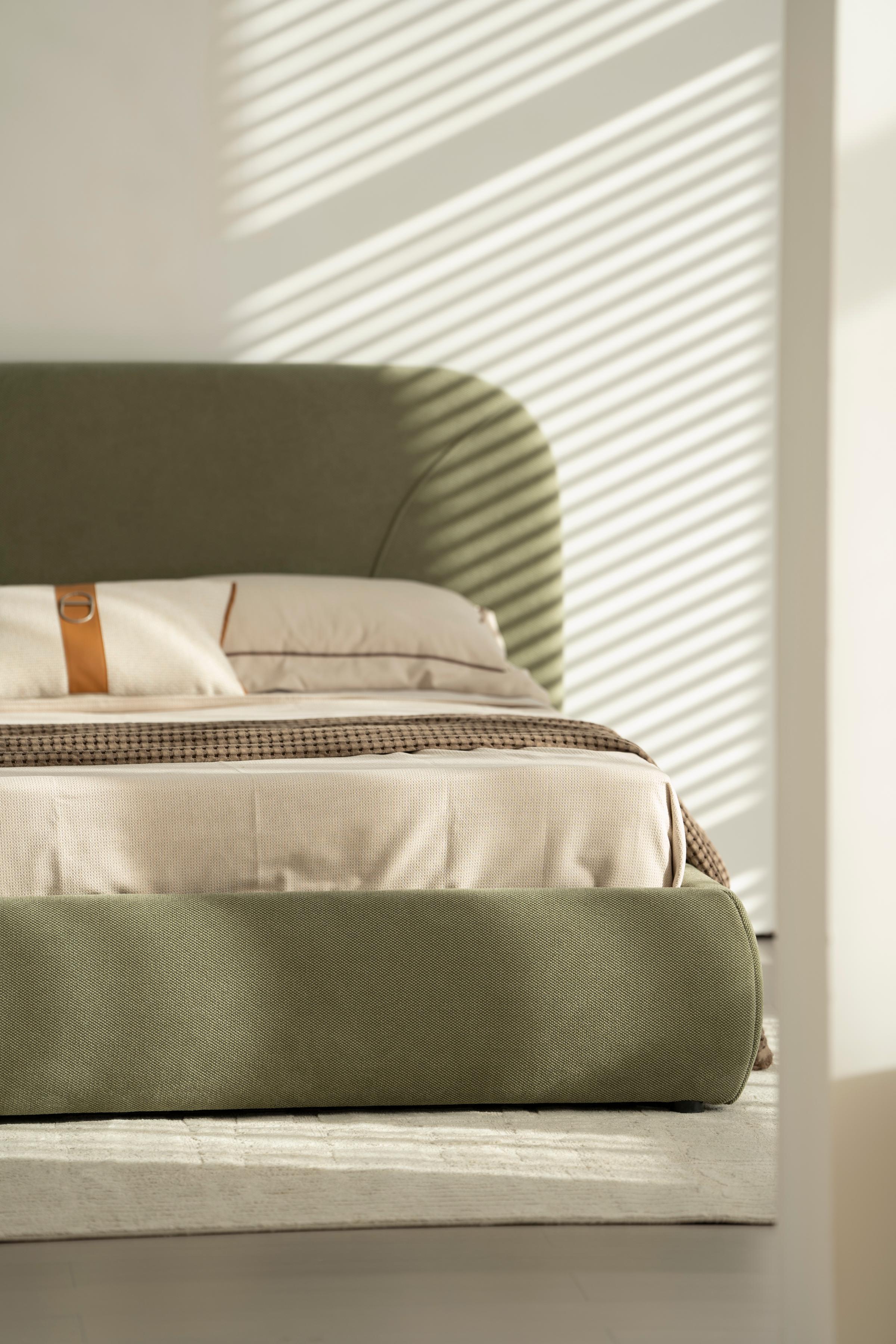 Lit en tissu vert avec sommier Softy - Image 19