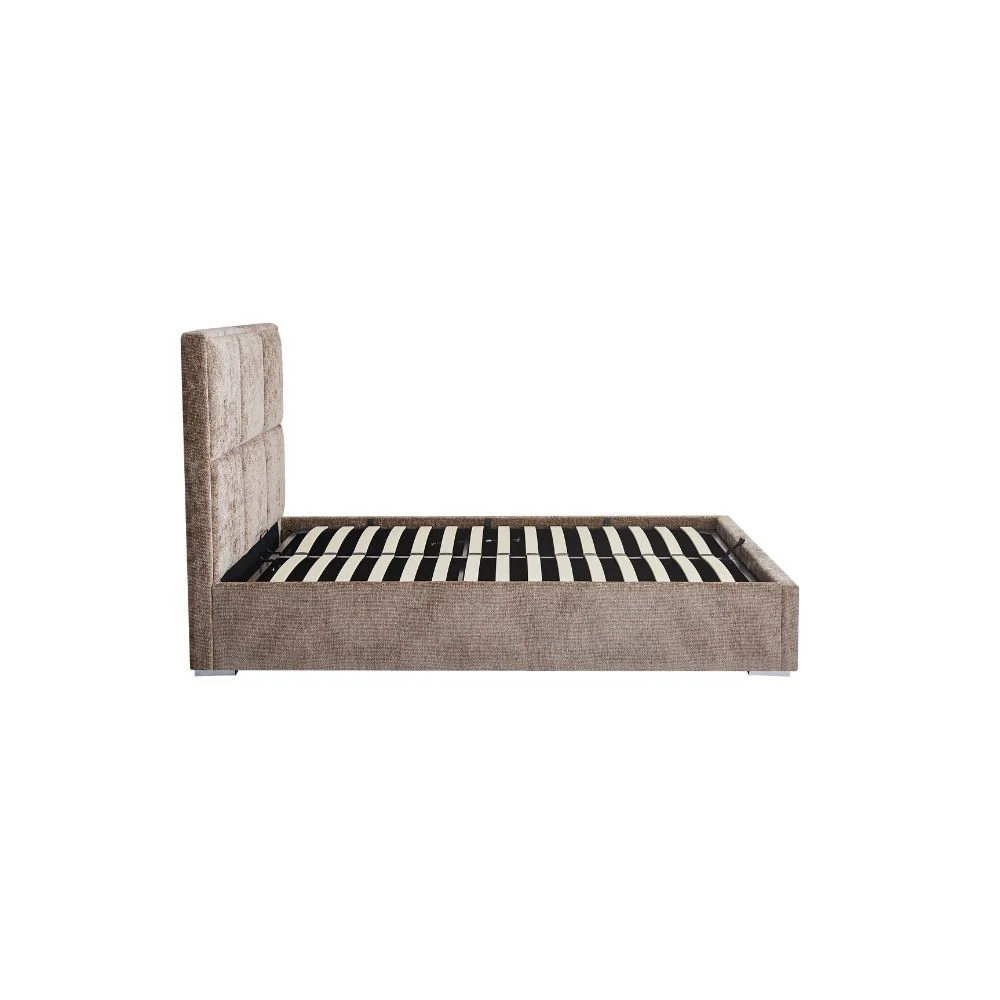 Lit double en tissu doux avec coffre rangement HAGA - Image 6
