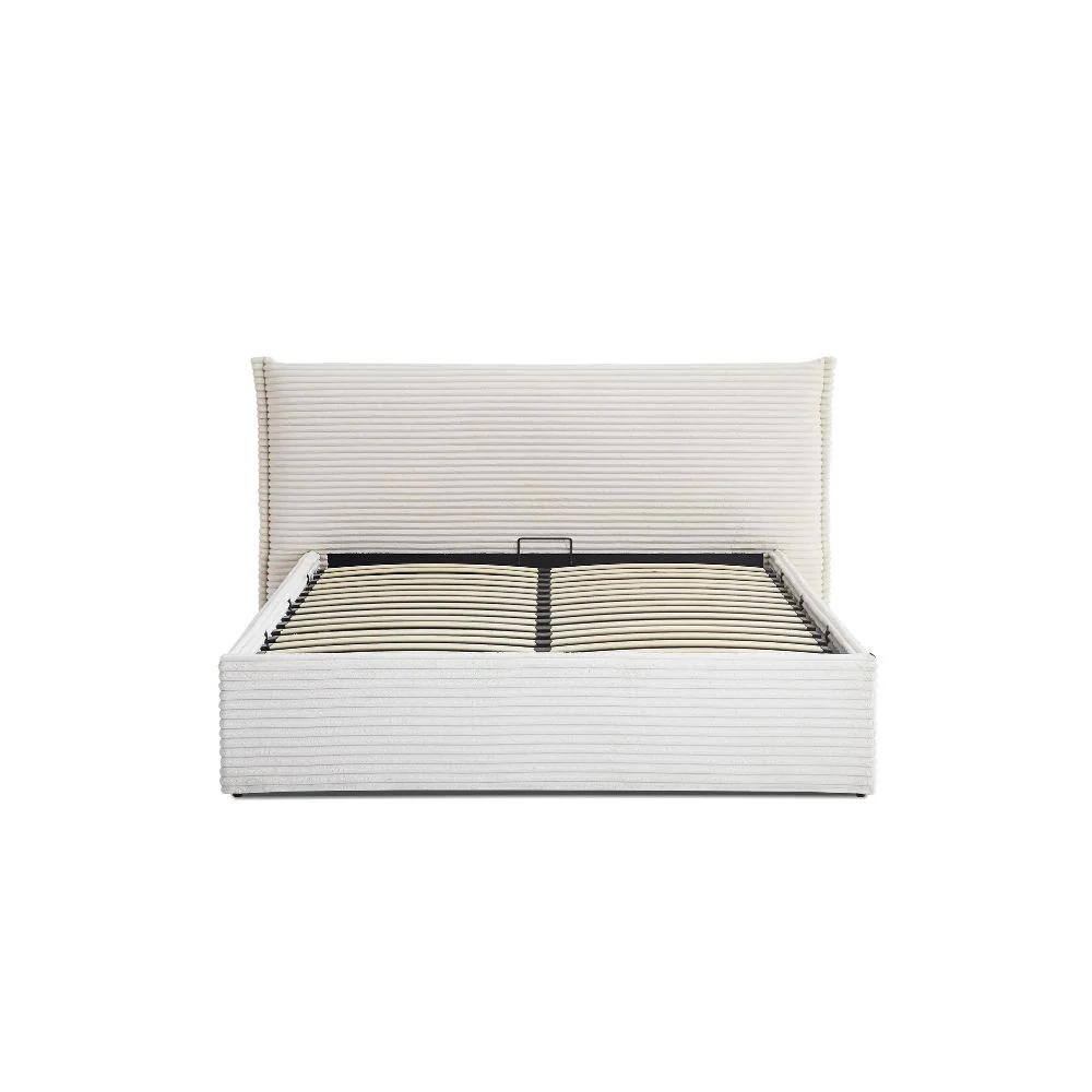 Lit double en tissu doux avec coffre rangement Vito - Image 3