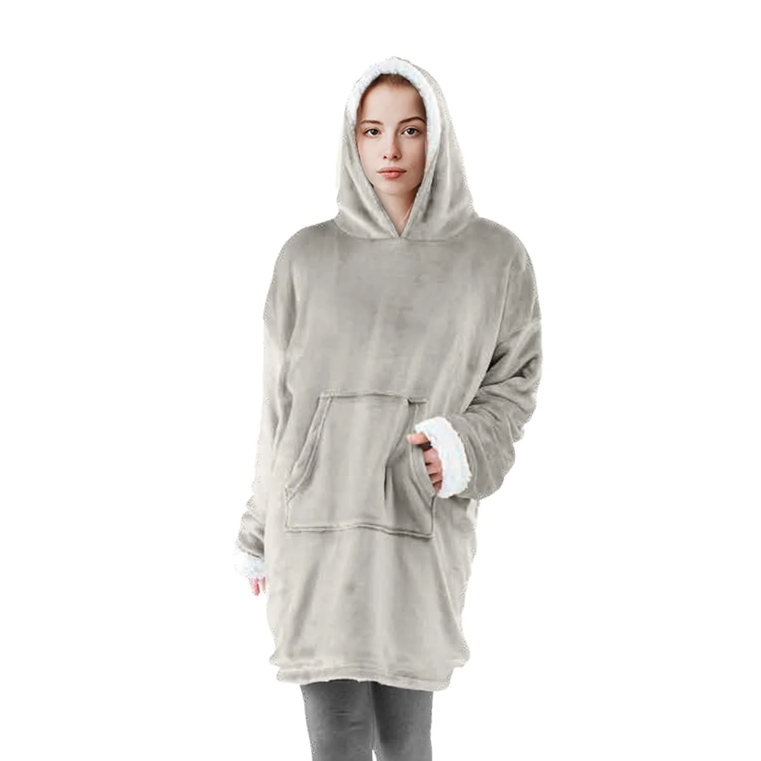 Plaid poncho adulte en fourrure double face, 90x75 CM - Image 6