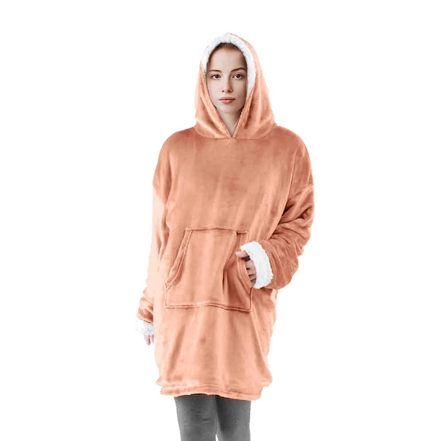 Plaid poncho adulte en fourrure double face, 90x75 CM - Image 7