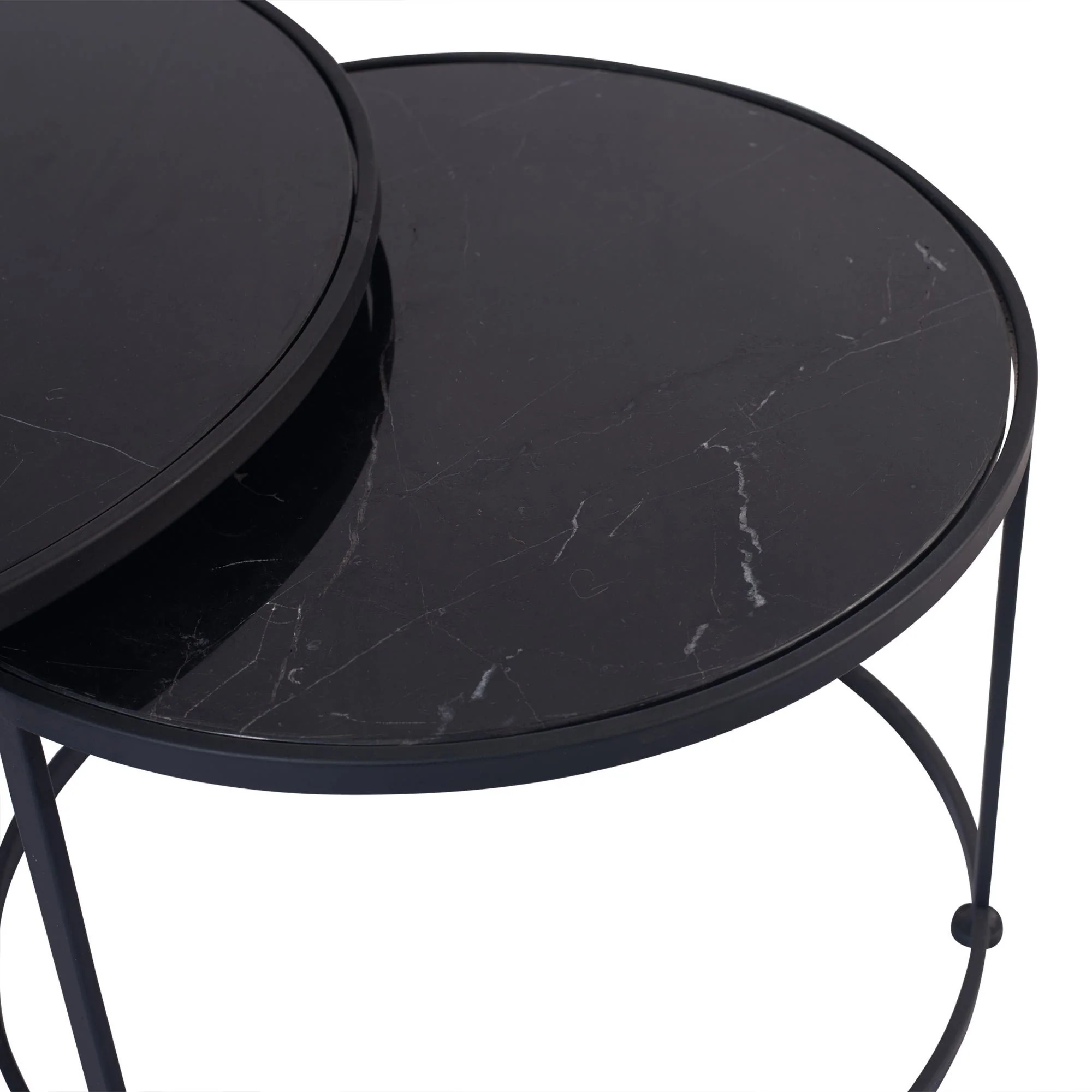 Set 2 tables basses , plateau en vrai marbre - Slawek - Image 5