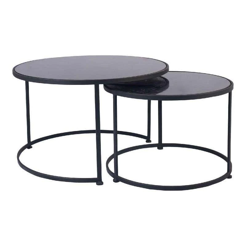 Set 2 tables basses , plateau en vrai marbre - Slawek - Image 7