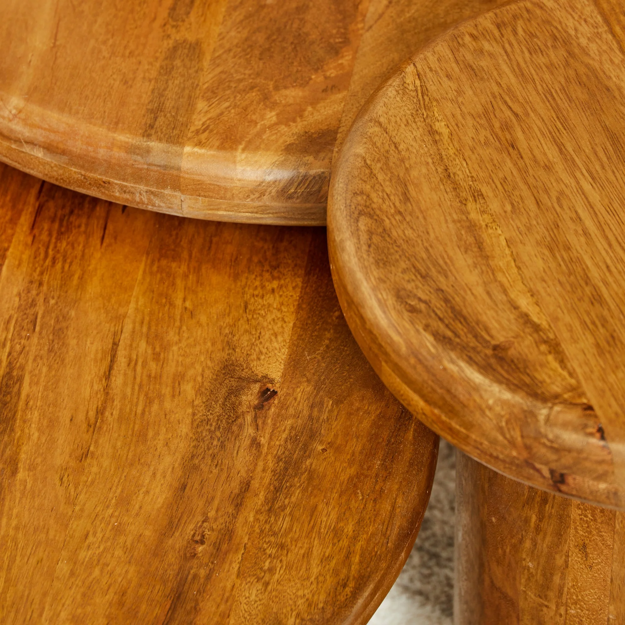 Set de 3 tables basse en bois de manguier - TORONTO - Image 3