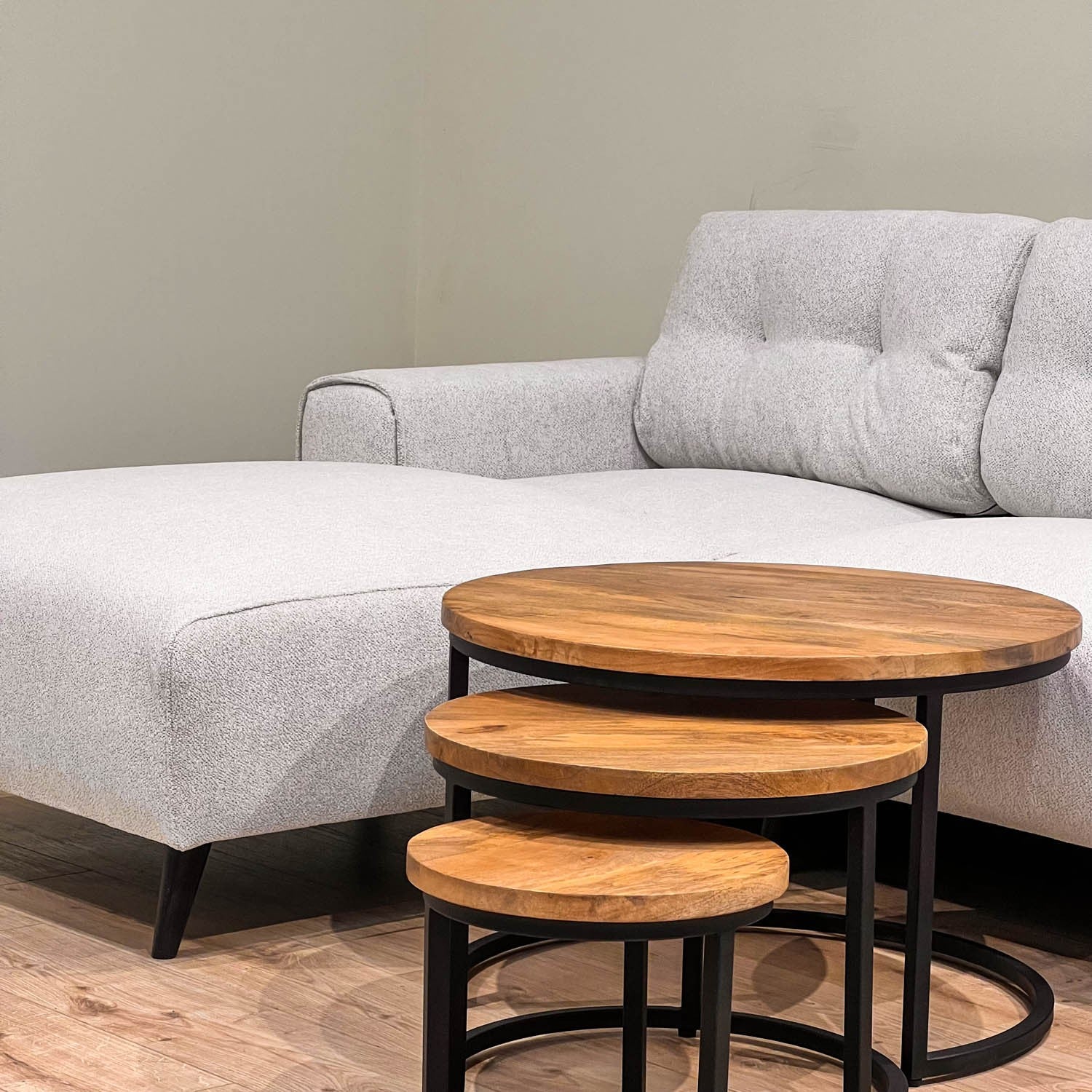 Set de 3 Tables basses en bois massif - DOLCE - Image 8