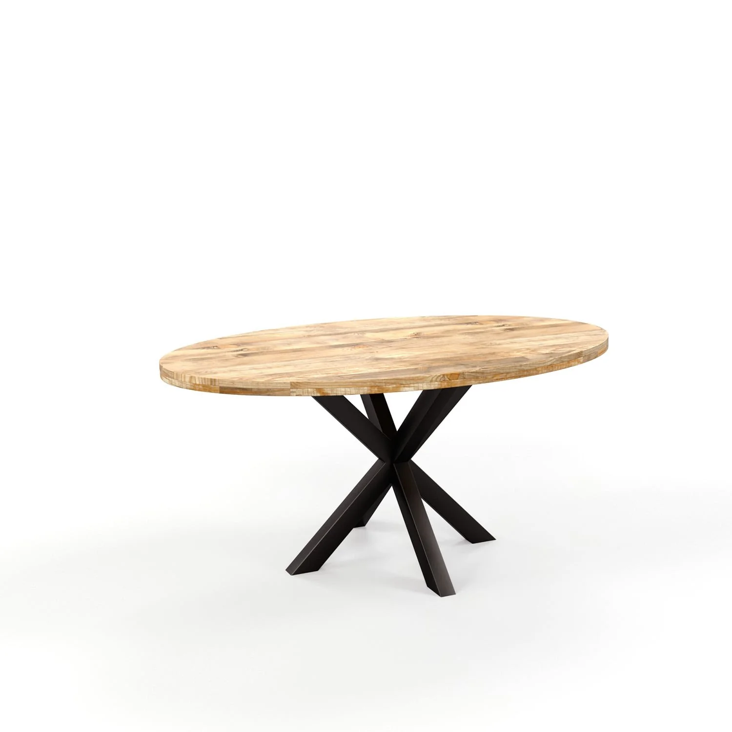 Table à manger ovale en bois massif avec pied noir - FLAVIA - Image 4