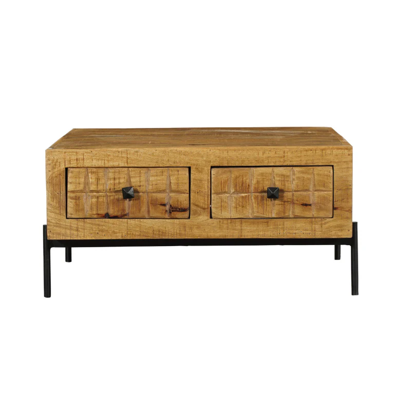 Table basse en bois de manguier, 80×80xH40 cm - MARIA - Image 5