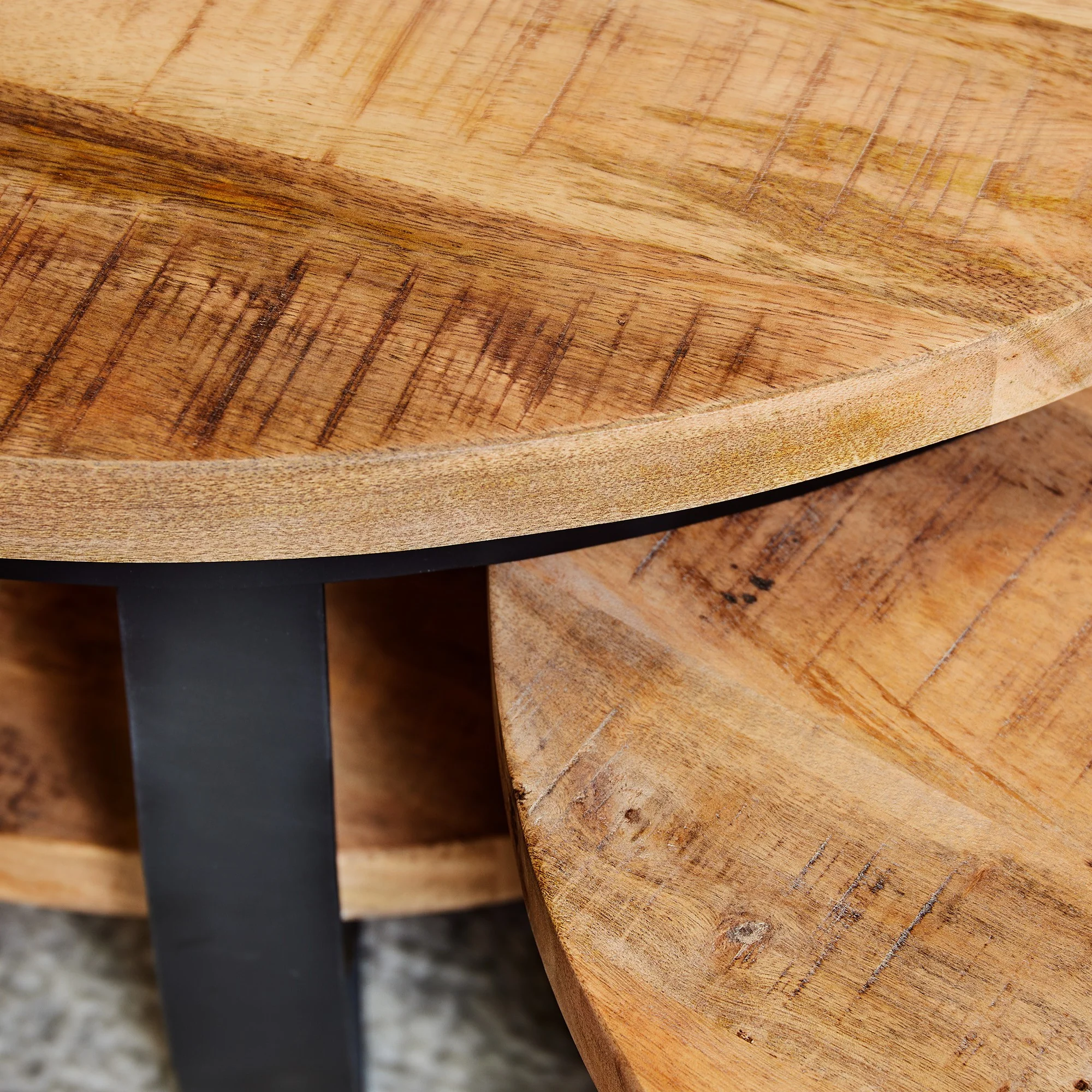 Table basse en bois de manguier, D90xH43CM-FLAVIA - Image 3
