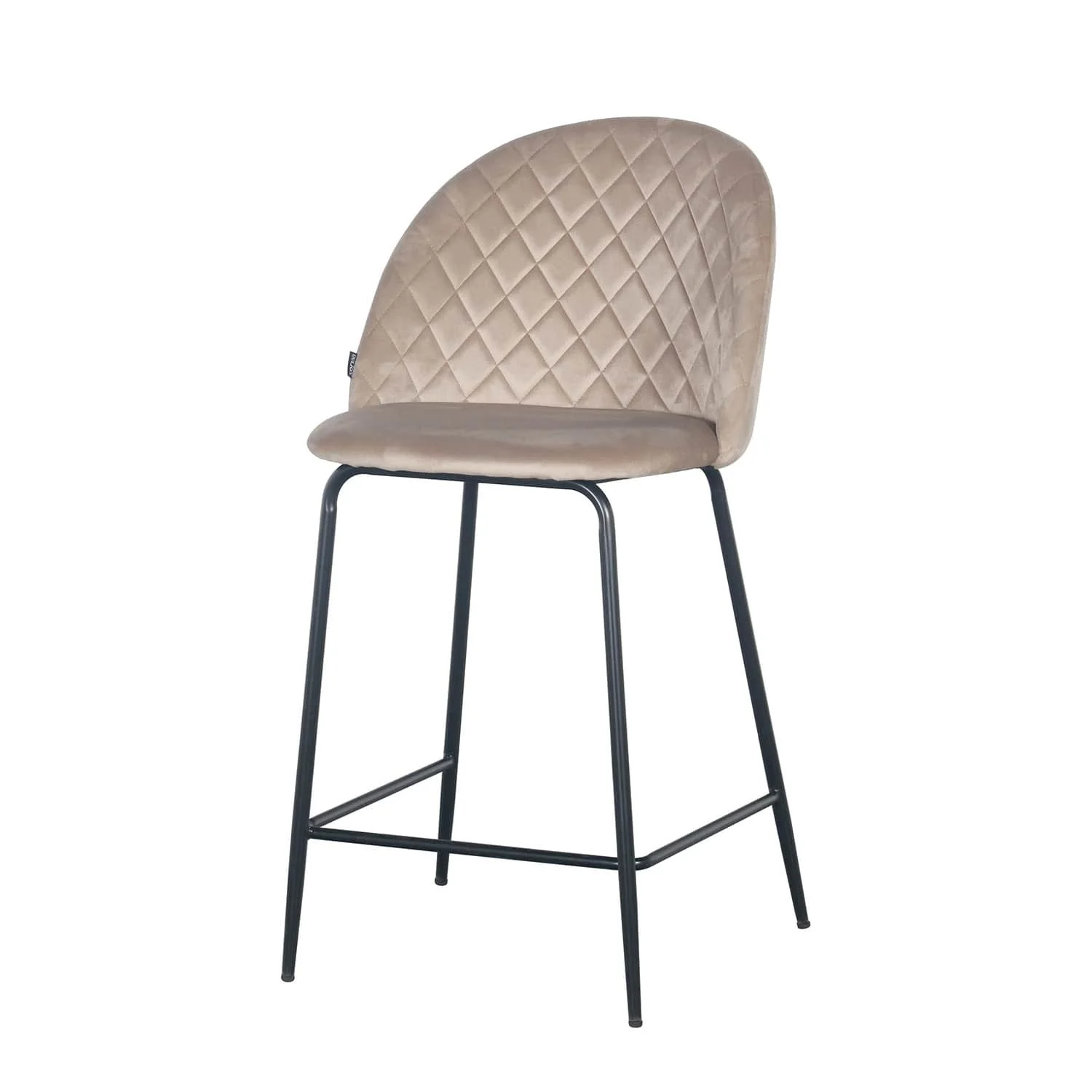 Tabouret de bar en velours pieds noirs, 45x51,5xH116 cm - Hester - Image 12