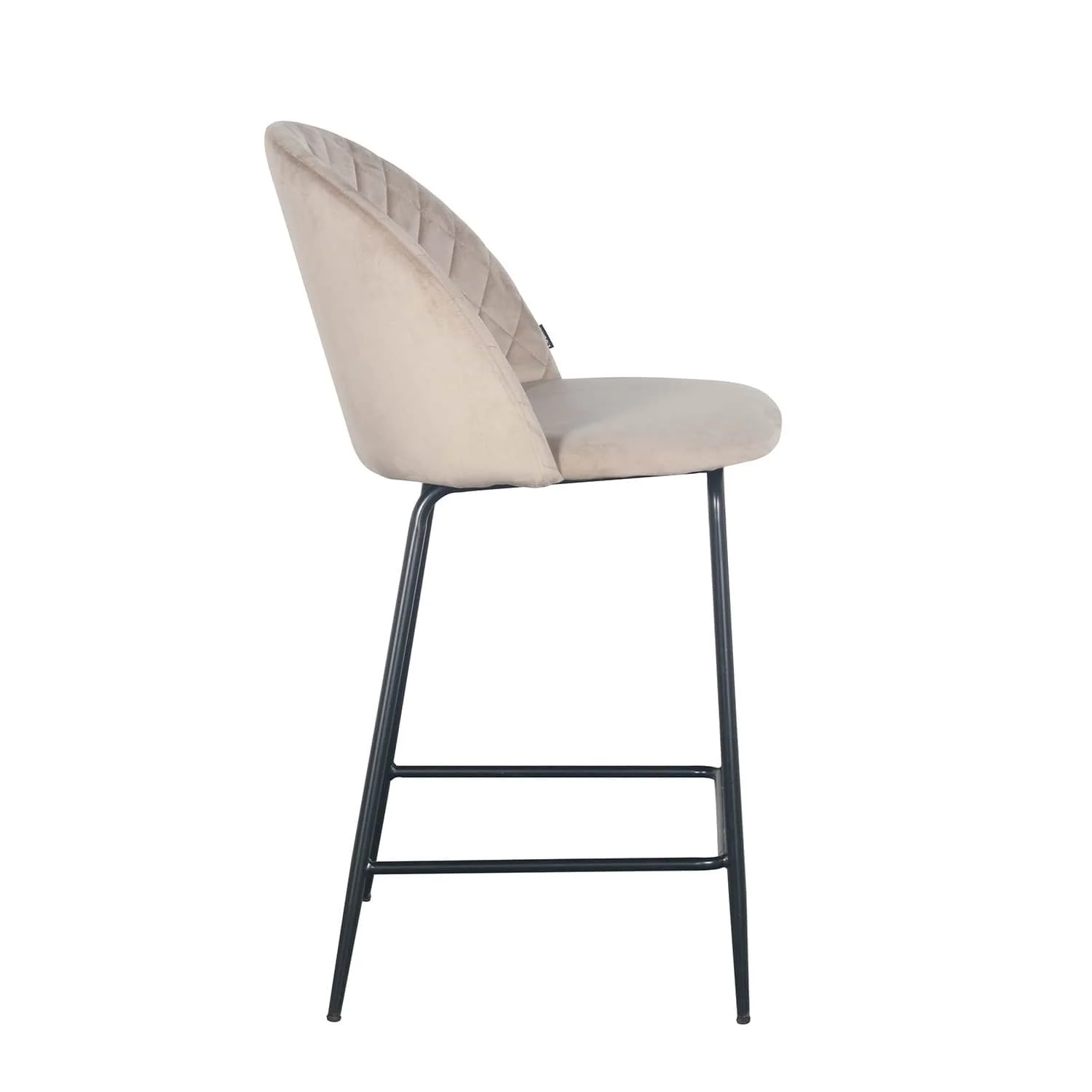 Tabouret de bar en velours pieds noirs, 45x51,5xH116 cm - Hester - Image 9