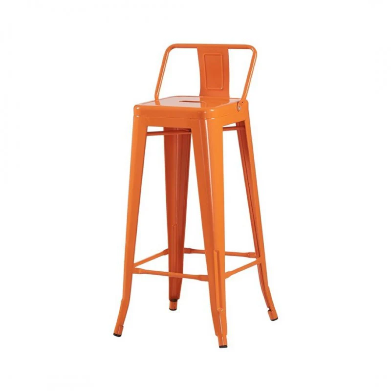 Tabouret de bar industriel avec dossier inspiré tolix Hauteur assise 66cm - Image 5