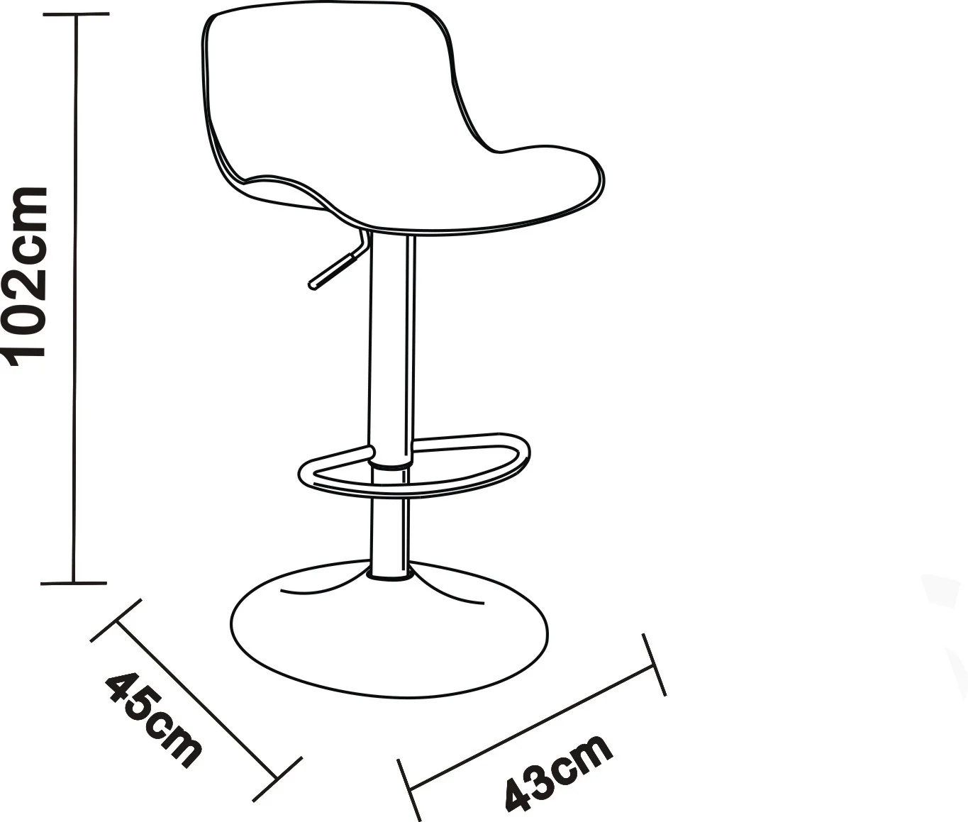 Tabouret de cuisine hauteur réglable rembourré- Roméo - Image 10