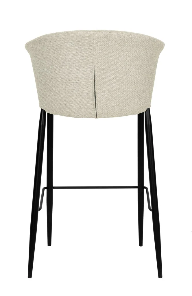 Tabouret Nils tissu prémium et métal noir hauteur 75 cm-empilable - Image 13