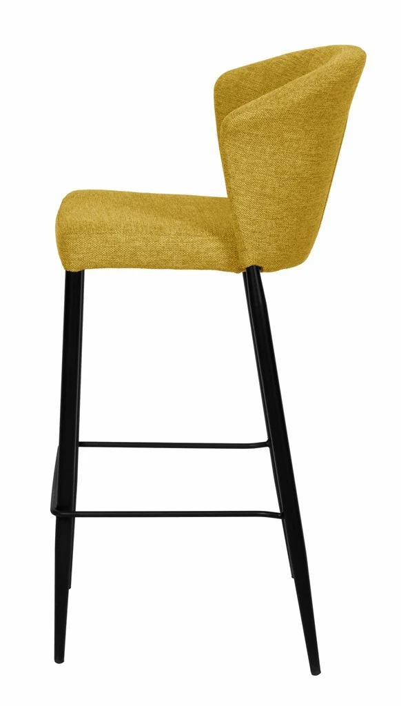 Tabouret Nils tissu prémium et métal noir hauteur 75 cm-empilable - Image 17