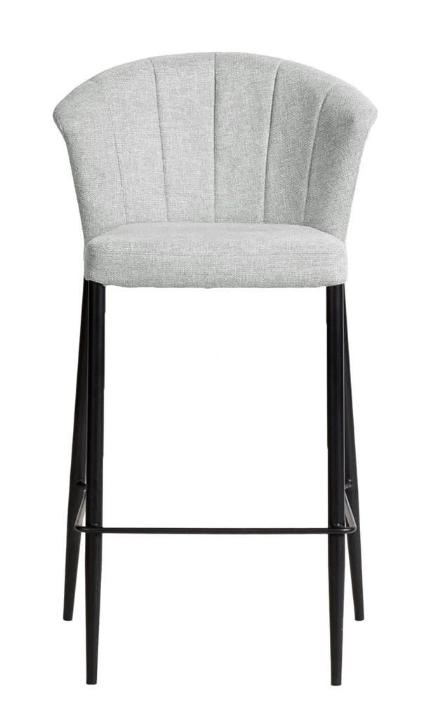 Tabouret Nils tissu prémium et métal noir hauteur 75 cm-empilable - Image 26