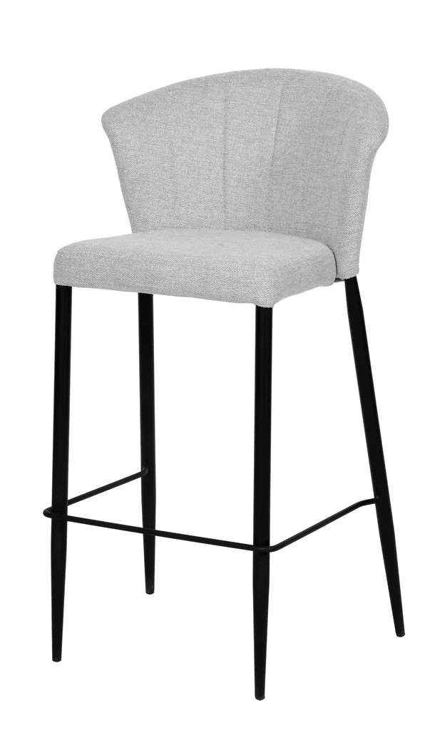 Tabouret Nils tissu prémium et métal noir hauteur 75 cm-empilable - Image 27
